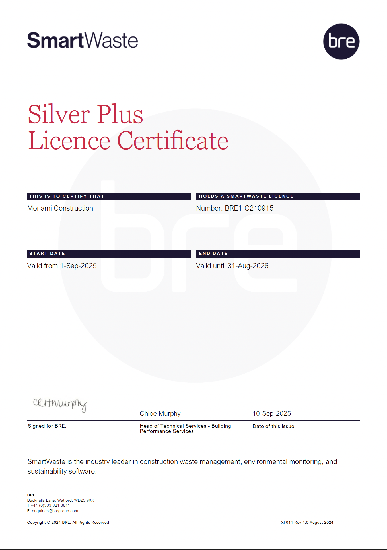 SMART WASTE CERT