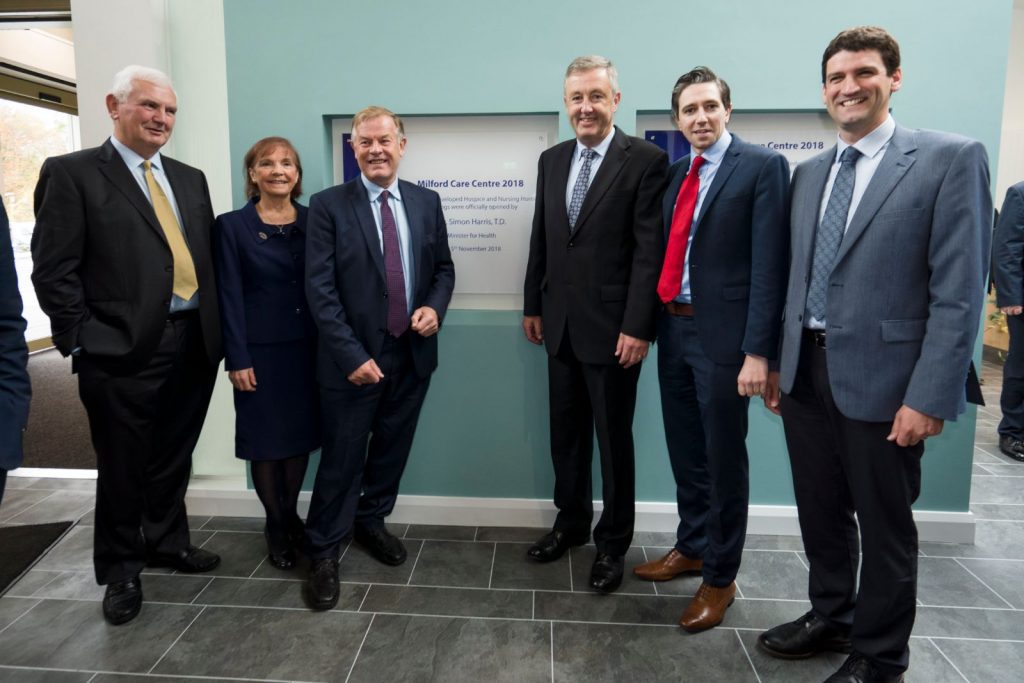 REPRO FREE
05/11/2018
Minister for Health, Simon Harris TD who officially opened the new in-patient specialist palliative care facility and the re-developed Nursing Home at Milford Care Centre, Limerick.
The new Hospice, which serves Clare, Limerick and North Tipperary, contains 34 beds, all single room configuration, and four (4) overnight rooms for families, and involved an investment of over €12m, of which the Health Service Executive (HSE) funded €1.5m. The balance is being made from a variety of sources including voluntary fundraising, philanthropic support, Little Company of Mary, grants, and both corporate and private donations.
Pic: Don Moloney